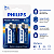 02 Pilhas Bateria D Philips Power Alkaline Lr20 Grande - Imagem 3