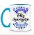 Caneca Personalizada Alça e Interior Azul Claro 320ml - Imagem 2