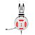 Headset Gamer Redragon Minos Lunar Branco Led Vermelho 7.1 - Imagem 2