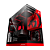 Gabinete Gamer Geometric Future Model 5 Redragon 5 Fans ARGB Preto e Vermelho - Imagem 1