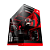 Gabinete Gamer Geometric Future Model 5 Redragon 5 Fans ARGB Preto e Vermelho - Imagem 4