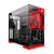 Gabinete Gamer Geometric Future Model 5 Redragon 5 Fans ARGB Preto e Vermelho - Imagem 2