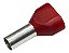 Terminal Conector Tubular Ilhós Duplo 10mm - Vermelho - (Mult. 100un) - Imagem 2