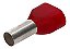 Terminal Conector Tubular Ilhós Duplo 10mm - Vermelho - (Mult. 100un) - Imagem 4