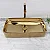 Cuba Pia Louça Cerâmica Apoio Banheiro 61x35cm Luxo Gold - Imagem 4