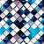 Papel de parede - Triangulos intercalados nos tonsde azul com fundo branco em detalhes lilás - Imagem 2