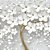Papel de parede Adesivo-  Árvore de flores brancas e detalhes dourados e caule dourado - Imagem 2