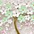 Papel de Parede Adesivo - Arvore de flores verdes e brancas de caule dourado com fundo cinza - Imagem 2