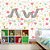 Papel de Parede - Flores grandes e pequenas nas cores rosa, amarela, verde com fundo branco - Imagem 1