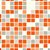 Papel de Parede - Pastilhas em tons de laranja, cinza e bege em fundo branco - Imagem 2