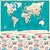 Papel de Parede - Mapa verde e bege abaixo selos de viagem - Imagem 2