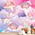 Papel de parede Adesivo  - Unicornios nas nuvens rosa com arco-iris - Imagem 1