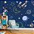 Papel  de parede  Adesivo -  Astronautas e planetas no fundo azul - Imagem 1
