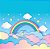Papel de parede Adesivo - Nuvens Coloridas com Arco-íris - Imagem 2
