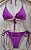 BIQUINI TOP CORTININHA CALCINHA  LACINHO ROXO LUREX - Imagem 1
