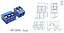 BORNE KRE 3 PONTOS AZUL 180° 12 mm KF-3000 TERMINAL BLOCK - Imagem 1