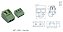BORNE KRE 3 PONTOS VERDE 180 graus 14mm KF 128 TERMINAL BLOCK - Imagem 1
