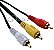 CABO 3RCA 3RCA  3m COM COAXIAL NO AMARELO - Imagem 1