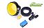 CHAVE BOTAO ARCADE ILUMINACAO 60mm AMARELO 12V  COM MICROSWITCH 2T 6A - Imagem 1