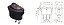 CHAVE GANGORRA OVAL PRETO 2T 2P 6A x 250V KCD1-115 101 PT - Imagem 1
