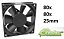 VENT. COOLER 24V 80 X 80MM X 25MM 3 FIOS CONECTORES - Imagem 1