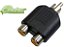 ADAPTADOR 2RCA F X 1RCA M CORPO PRETO - Imagem 1