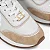 Tênis Jogger Branco Nude Linho Couro - Imagem 4