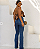 Calça Jeans Flare Feminina Cintura Alta com Cinto Escura/ Consciência Jeans - Imagem 3