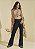 Calça Jeans/ Boot Cut Alta/ Preta/ Morena Rosa - Imagem 1