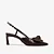 Slingback Ráfia Marrom/ Couro Crocco/ Bico Fino/ Salto Baixo/ Jorge Bischoff - Imagem 1