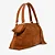 Bolsa Tote/ Marrom Caramelo/ Couro Croco e Camurça/ Jorge Bischoff - Imagem 2