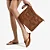 Kit Flat E Necessaire Marrom Caramelo Tecido Knit/ Jorge Bischoff - Imagem 2