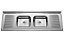 PIA INOX 2,00X,54 2CUBAS C/ESCORREDOR BRANOX - Imagem 1