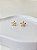 Brinco Flor Zircônia Central Banho de Ouro 18k - Imagem 1