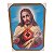 Quadro Decorativo 50x70Cm Sagrado Coração de Jesus Azul - Imagem 1