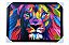 Quadro Decorativo Leão de Judá Colorido Moldurado 50x70cm - Imagem 1