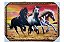 Quadro Decorativo Três Cavalos Selvagens 50x70cm Paisagem - Imagem 1
