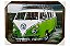 Quadro Decorativo Retrô Carro Kombi Verde 50x70cm com Moldura - Imagem 1
