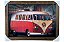 Quadro Decorativo Retrô Carro Kombi Vermelho 50x70cm Moldura - Imagem 1