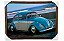 Quadro Decorativo Retrô Carro Fusca Azul Celeste 50x70cm - Imagem 1