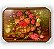 Quadro Decorativo Flores Rosas no Vaso Cesto Dourado 50x70cm - Imagem 1