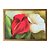Quadro Decorativo Flores Anturio Vermelho e Branco 50x70Cm Resinado. - Imagem 1