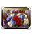 Quadro Decorativo Flores Vermelhas Brancas e Azuis 50x70cm - Imagem 1