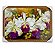 Quadro Decorativo Flor Orquídea Branca e Roxa Moldura 50x70 - Imagem 1