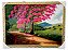 Quadro Decorativo Estrada Roça Paisagem Ipê Rosa  50x70cm - Imagem 1