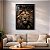 Quadro Decorativo Leão Artístico com Folhas Douradas – Arte Moderna e Sofisticada - Imagem 1