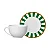 Jg 6 Unidades Xicara Café com Pires Stripe Verde - 12cm x 85ml - Imagem 1