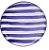 Prato Redondo Liso Listras Azul Escuro - 26cm - Imagem 1