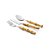 Conjunto de Talheres Garbo Bamboo Natural Silver - 12 Peças - Imagem 1