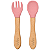 Kit Talheres em Silicone e Bambu Rosa - Imagem 1
